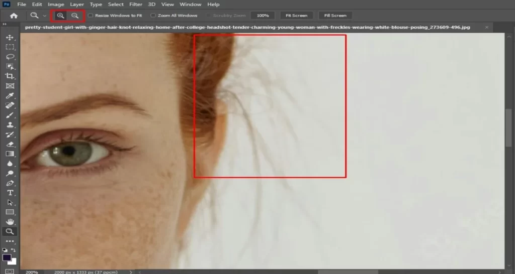 the section of hair that you want to apply this effect