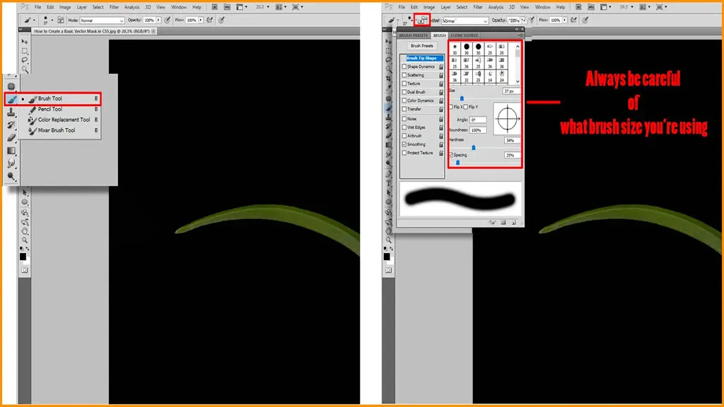 Wrong Brush Size