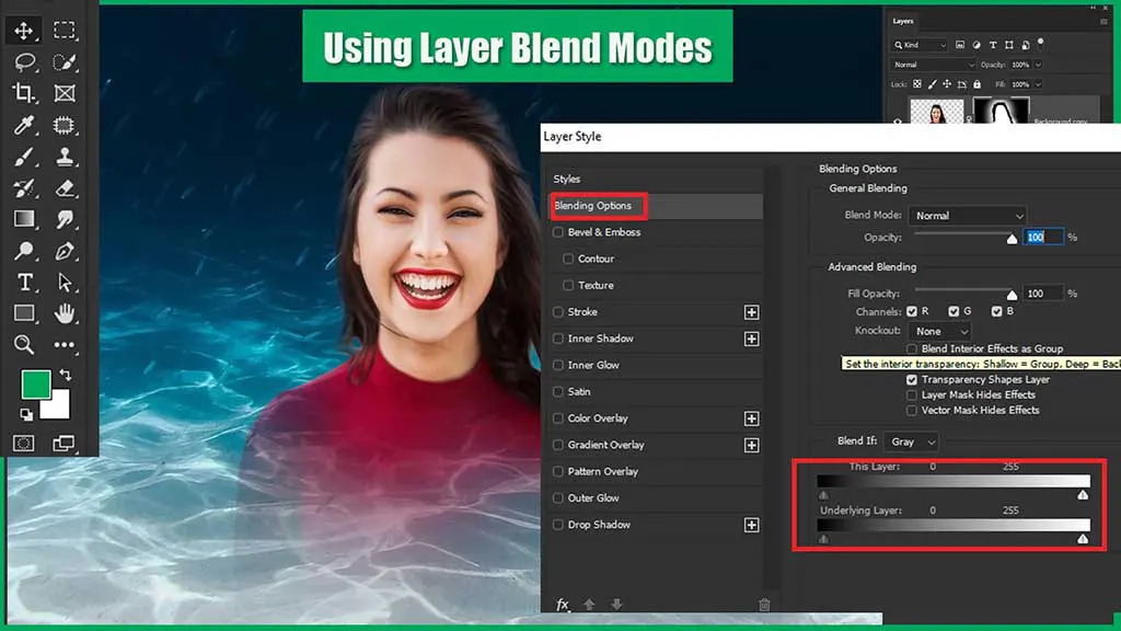 how to blend an image in photoshop: method 2