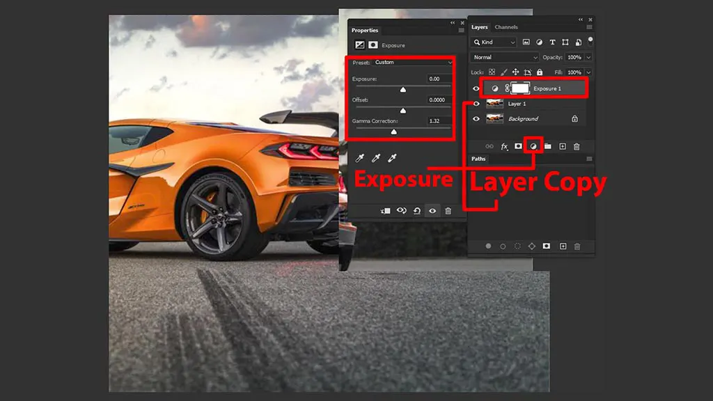How to Edit a Car Photo Adjust the Exposure of the Image