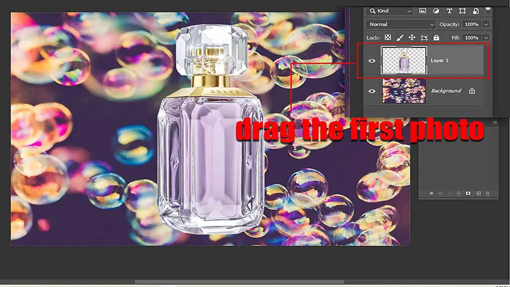 4) Drag and Drop the First Photo into the New Document