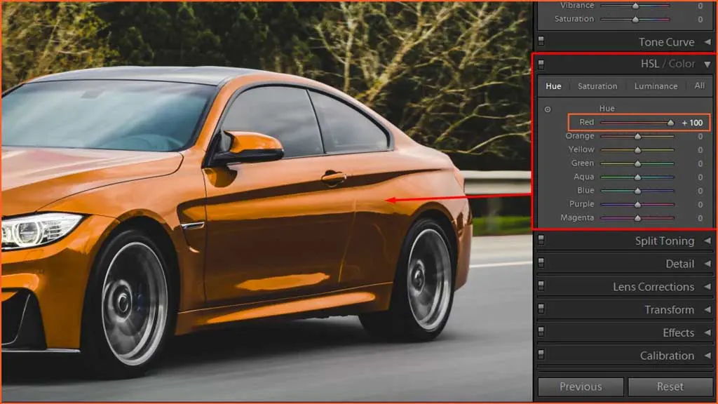 Adjusting the Colours