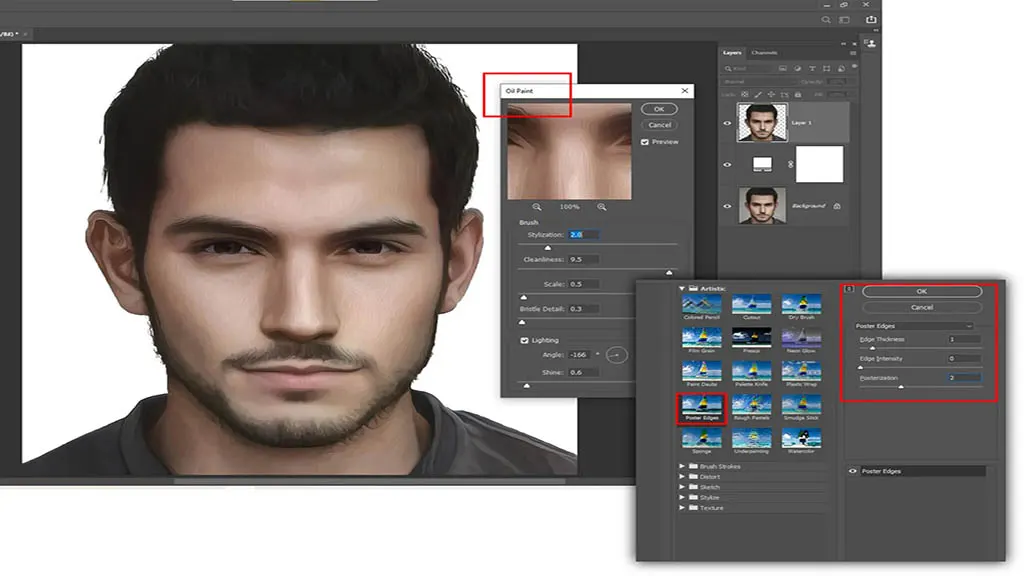 how to create a cartoon effect in Photoshop?