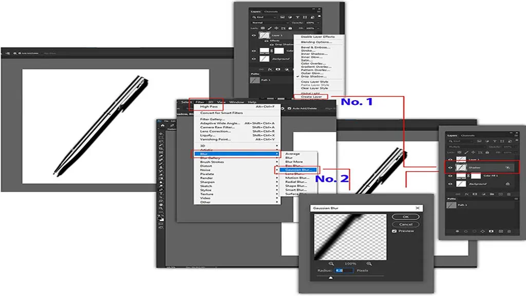 how to create a drop shadow in Photoshop 