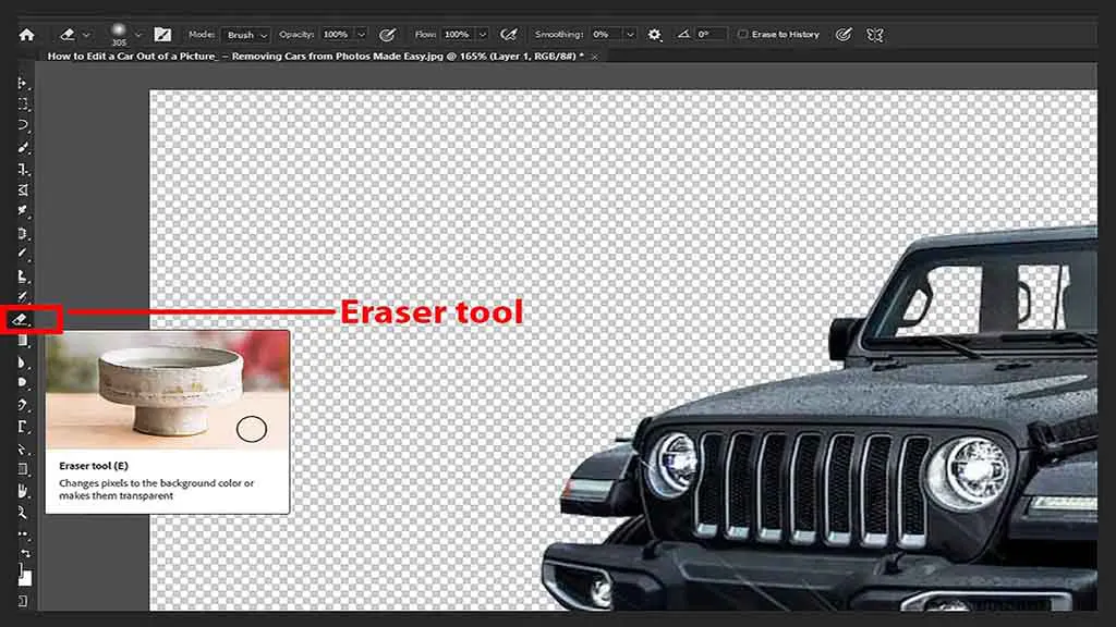 Remove the Car Jeep car photo editing