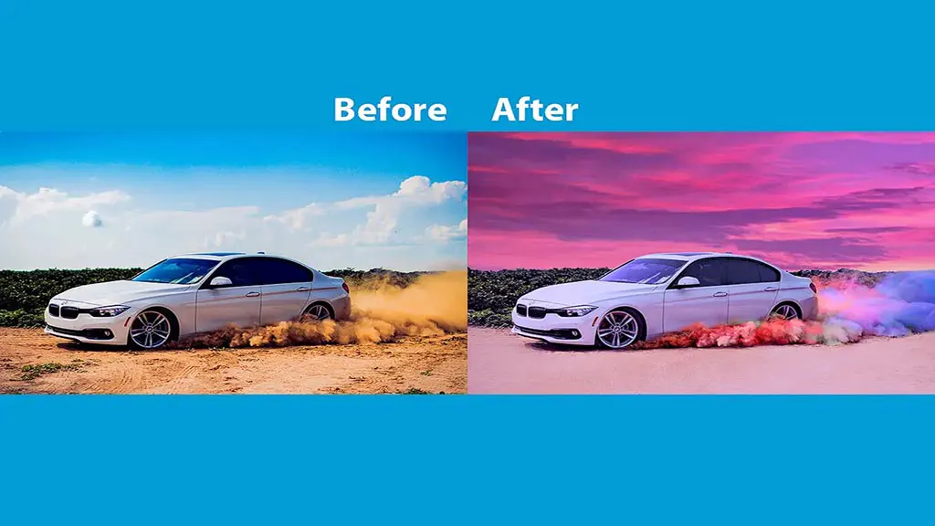 Car photo editing Before and After