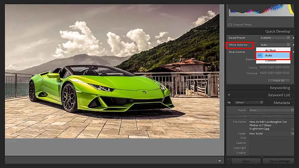 Step 1 – Set the white balance