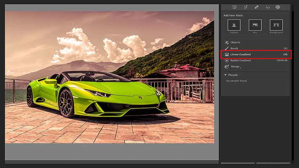 Step 4 – Make use of the linear gradient tool