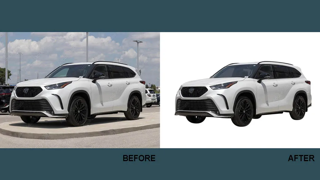 car photo editing before and after