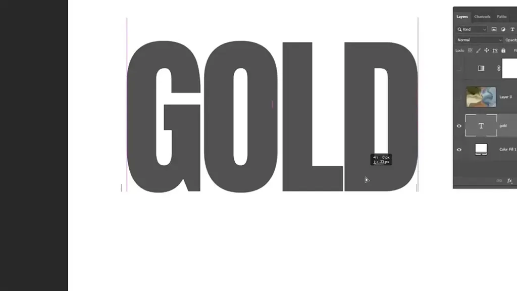 Gold text
