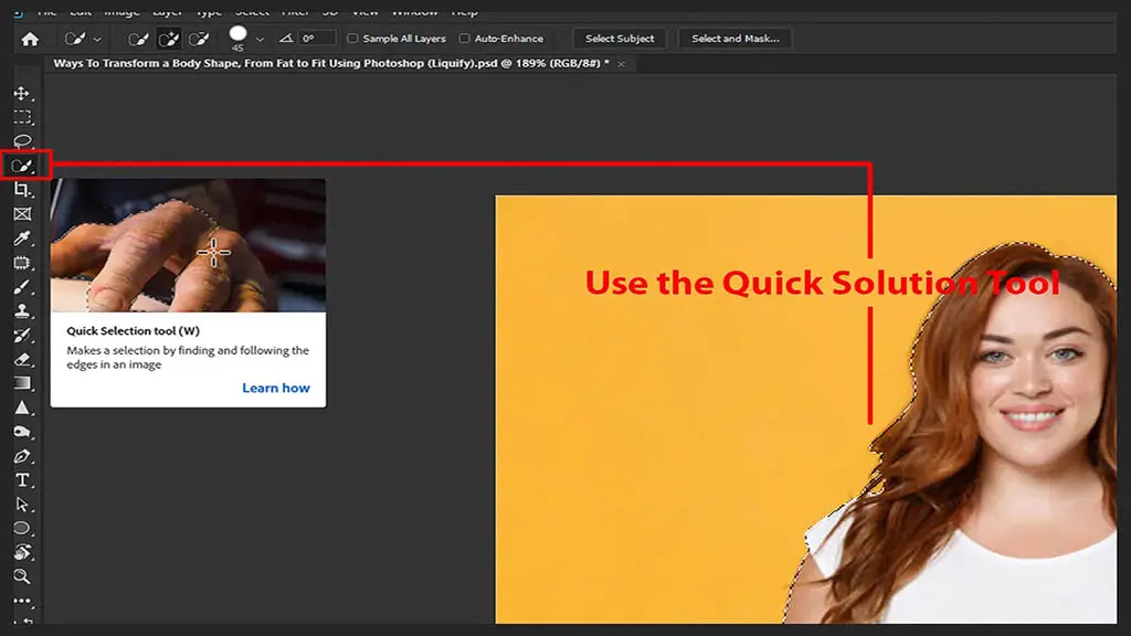 Step 2: Use the Quick Solution Tool