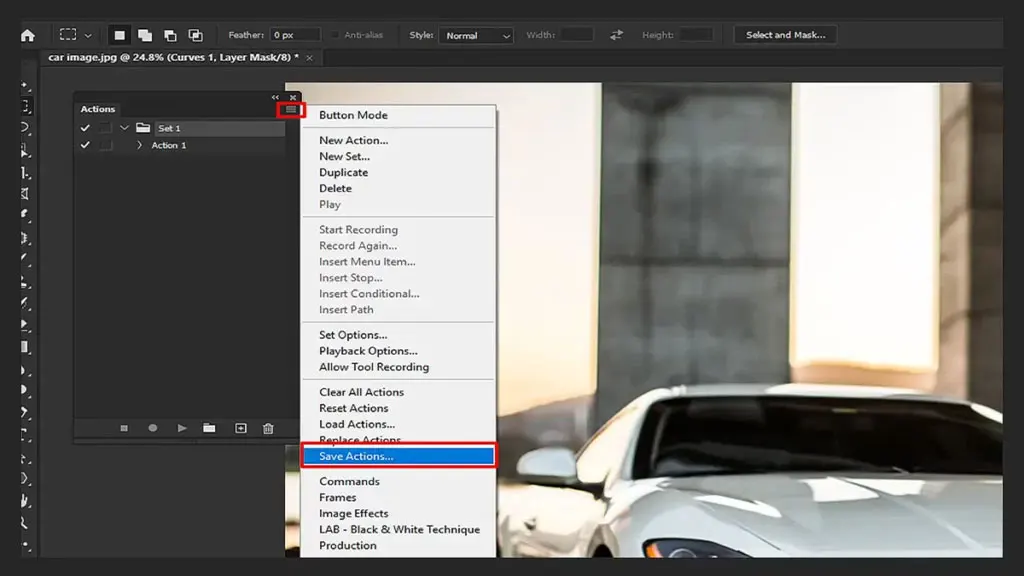 How to export Photoshop actions Step 3 Save the action file