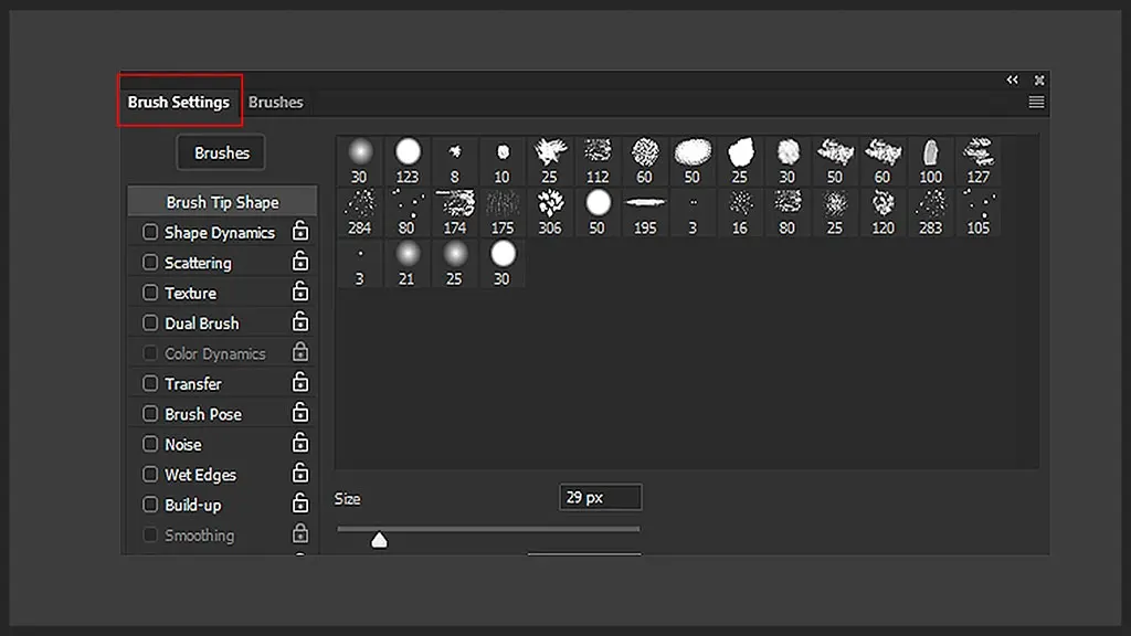 Step 2 Setting the brush preset