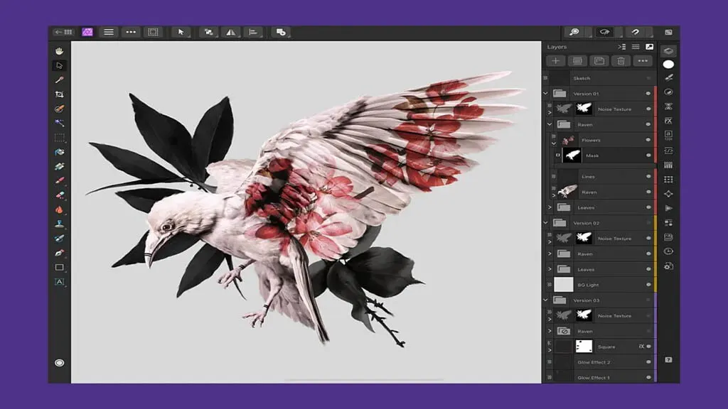 Affinity Photo image editing tools