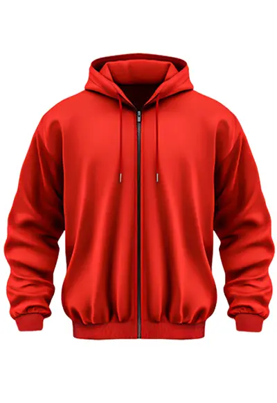 Red hoodie with transparent background using professional clothing photo clipping service