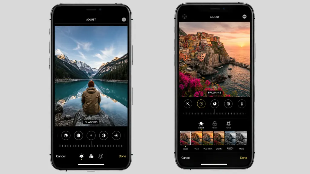iPhone Photo Editing Settings