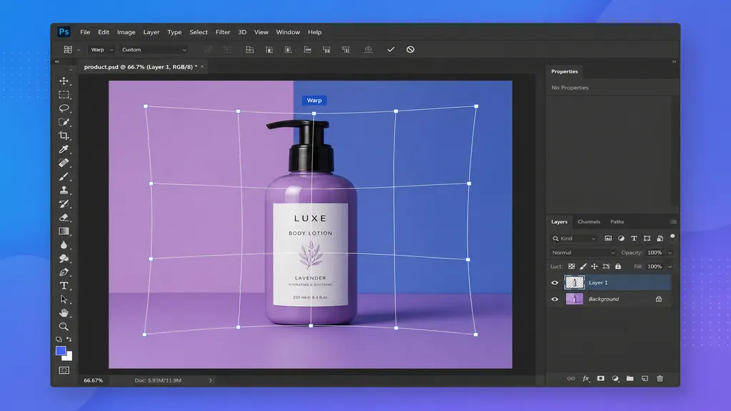 how to warp an image in photoshop