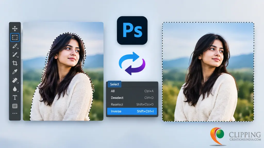 how to invert a selection in photoshop