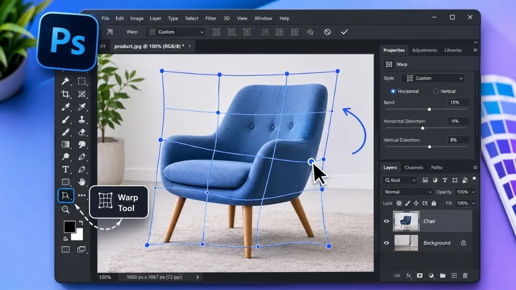 how to warp an image in photoshop